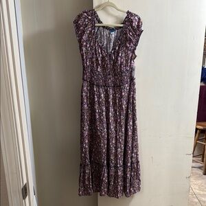 NWT Old Navy Purple, Gold & Navy Sleeveless Maxi Dress